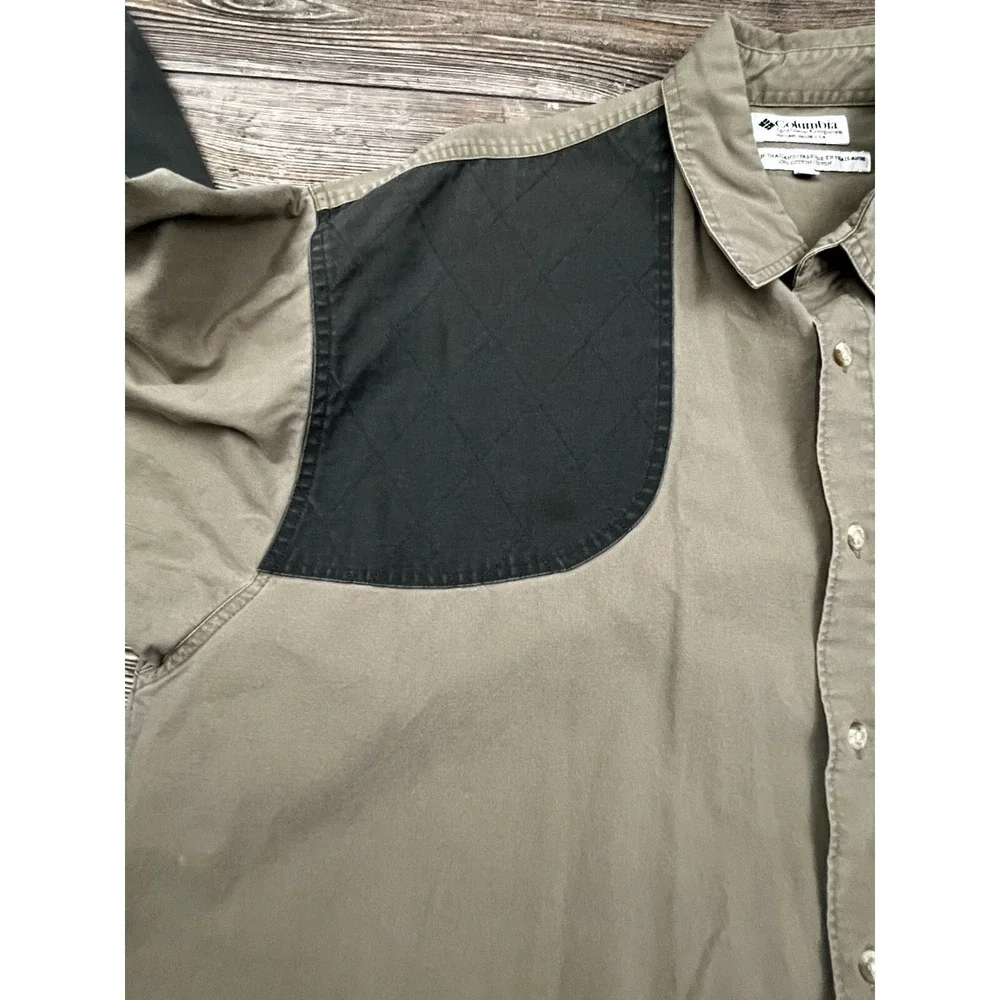 Columbia Mens Button Up Shirt Beige XXL Briarshun‎ Hunting Gorpcore CabinCore